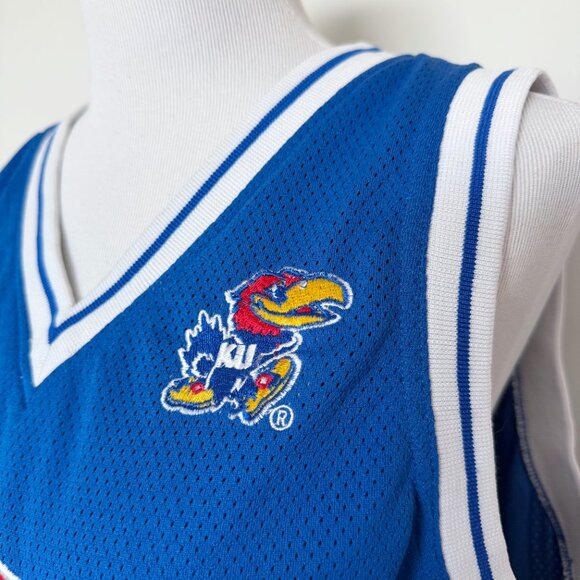 Kansas Jayhawks Basketball Jersey Vintage Starter Mens Size XL NCAA Blue Red - Picture 4 of 16